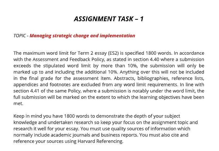 strategic management assignment examples